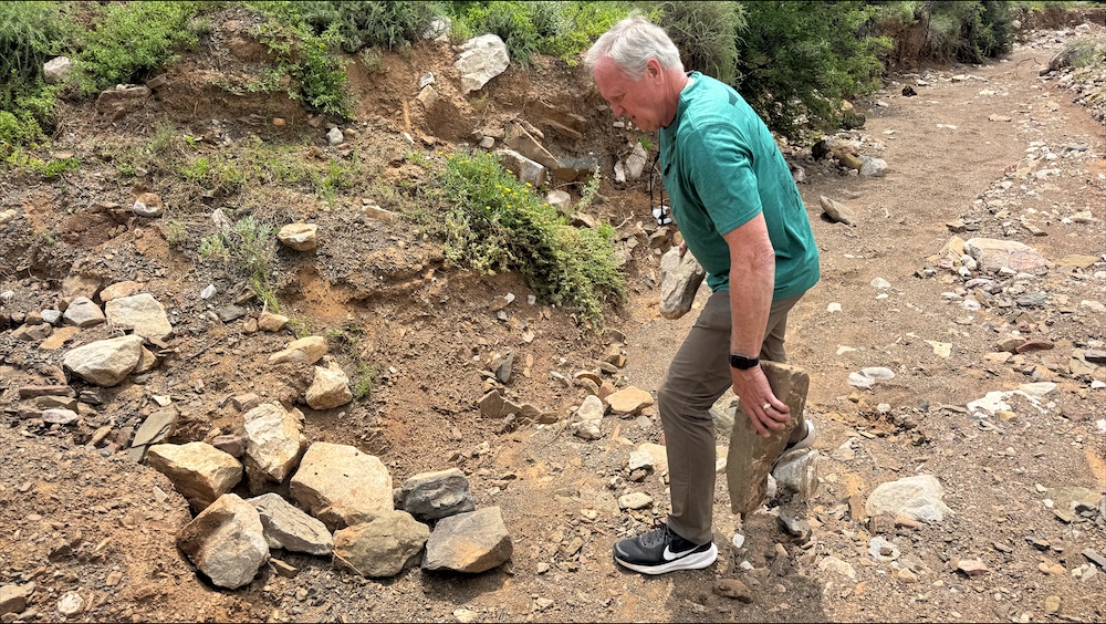 Ken and I reconstructing a ramp to escape riverbed