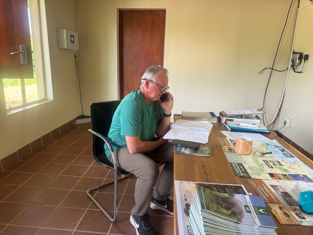 Ken sorting things out at Addo Elephant NP